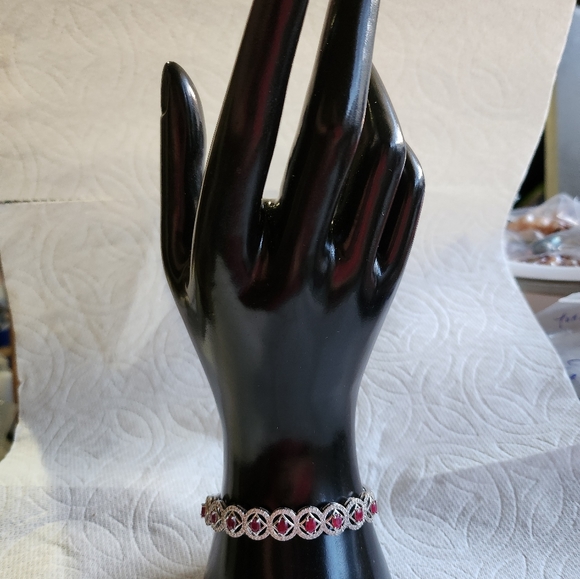 Ruby Bangle in Silver Setting - Picture 3 of 8